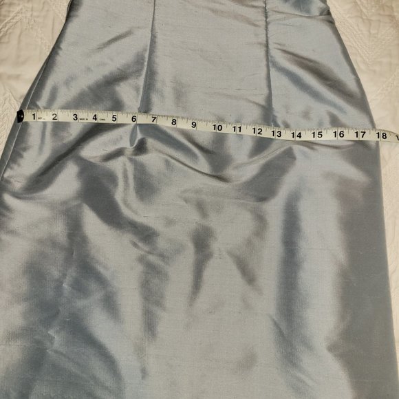 Ice Blue Silk Sheath Dress - Picture 7 of 8